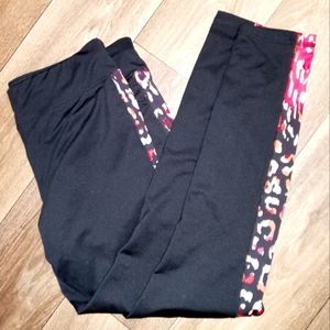 New York and company black and pink leopard print athletic pants extra large